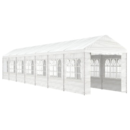 Gazebo con Tetto Bianco 15,61x2,28x2,69 m in Polietilene - homemem39