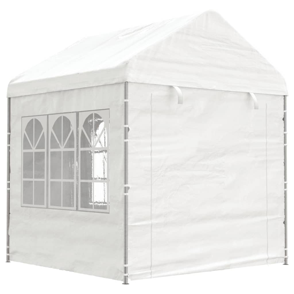 Gazebo con Tetto Bianco 15,61x2,28x2,69 m in Polietilene - homemem39