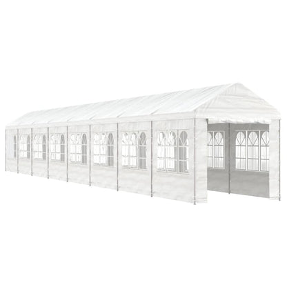 Gazebo con Tetto Bianco 17,84x2,28x2,69 m in Polietilene - homemem39