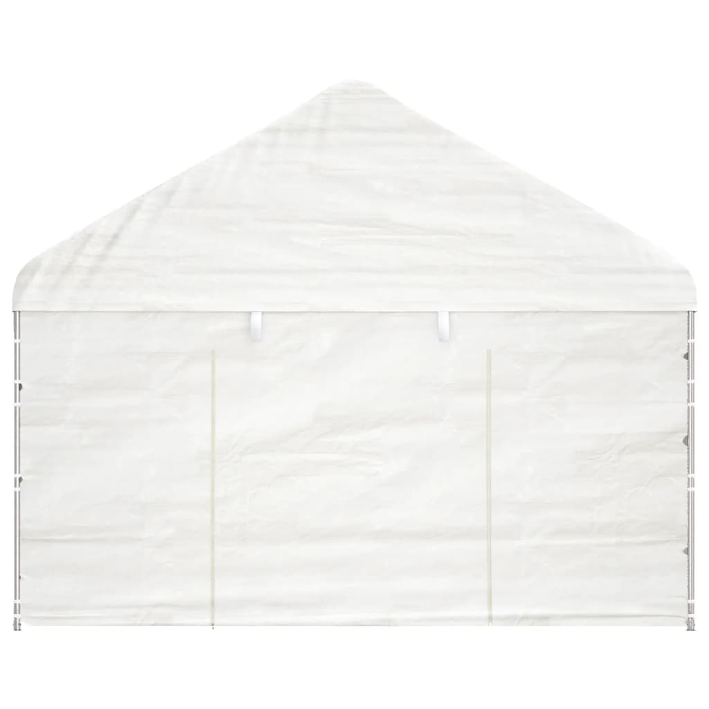 Gazebo con Tetto Bianco 11,15x4,08x3,22 m in Polietilene - homemem39