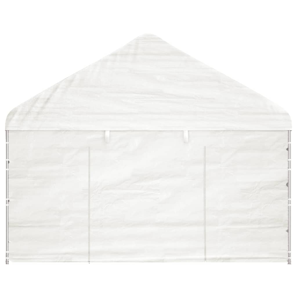 Gazebo con Tetto Bianco 20,07x4,08x3,22 m in Polietilene - homemem39