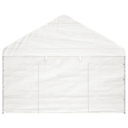 Gazebo con Tetto Bianco 20,07x4,08x3,22 m in Polietilene - homemem39