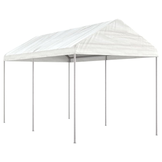 Gazebo con Tetto Bianco 4,46x2,28x2,69 m in Polietilene - homemem39