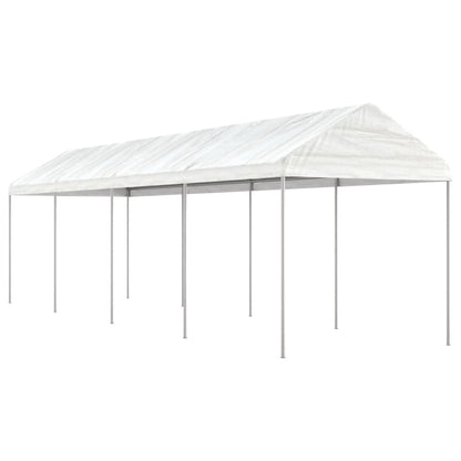 Gazebo con Tetto Bianco 8,92x2,28x2,69 m in Polietilene - homemem39