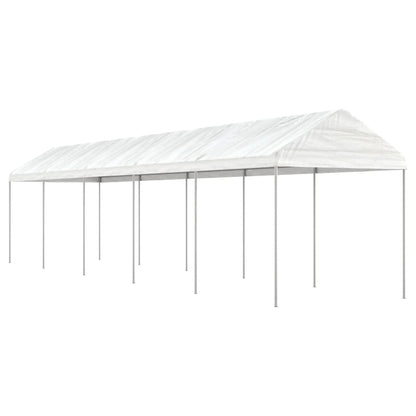 Gazebo con Tetto Bianco 11,15x2,28x2,69 m in Polietilene - homemem39