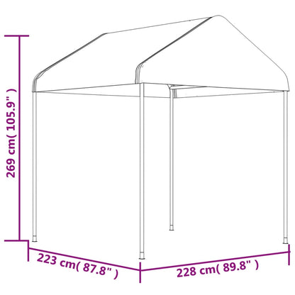 Gazebo con Tetto Bianco 11,15x2,28x2,69 m in Polietilene - homemem39