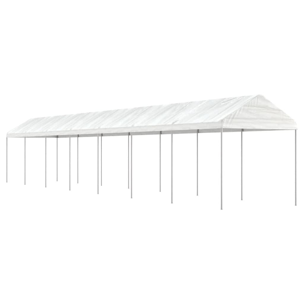 Gazebo con Tetto Bianco 15,61x2,28x2,69 m in Polietilene - homemem39