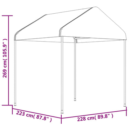 Gazebo con Tetto Bianco 15,61x2,28x2,69 m in Polietilene - homemem39