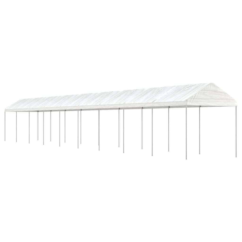 Gazebo con Tetto Bianco 20,07x2,28x2,69 m in Polietilene - homemem39