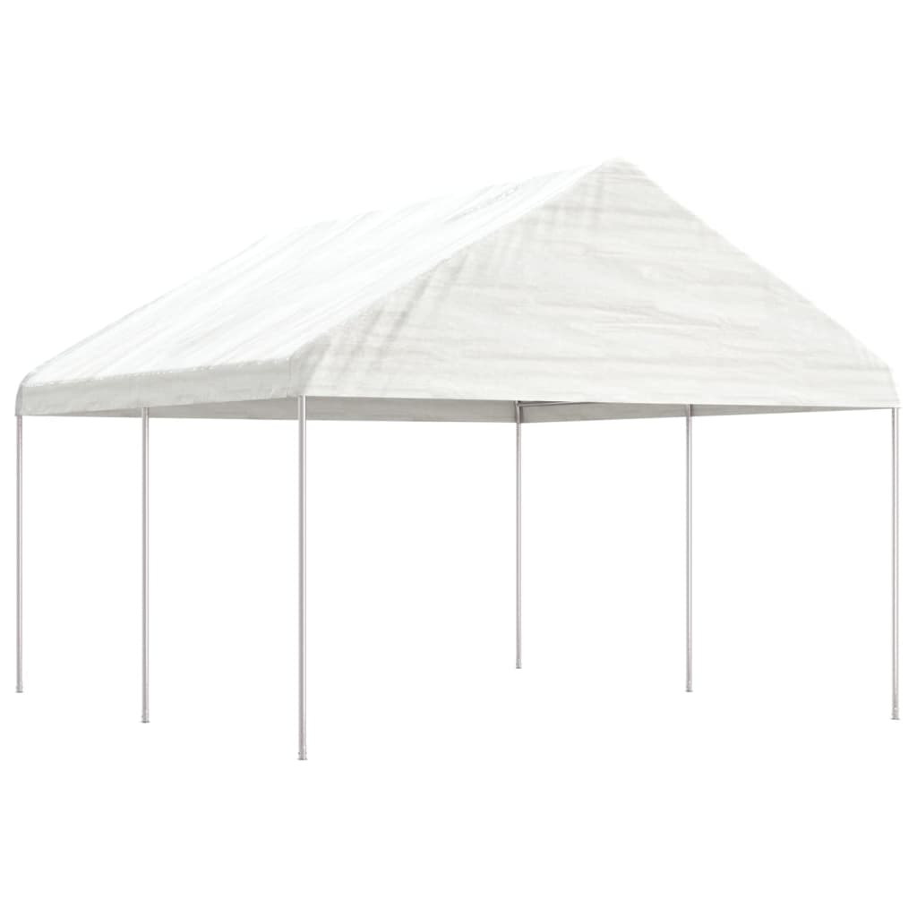 Gazebo con Tetto Bianco 4,46x4,08x3,22 m in Polietilene - homemem39