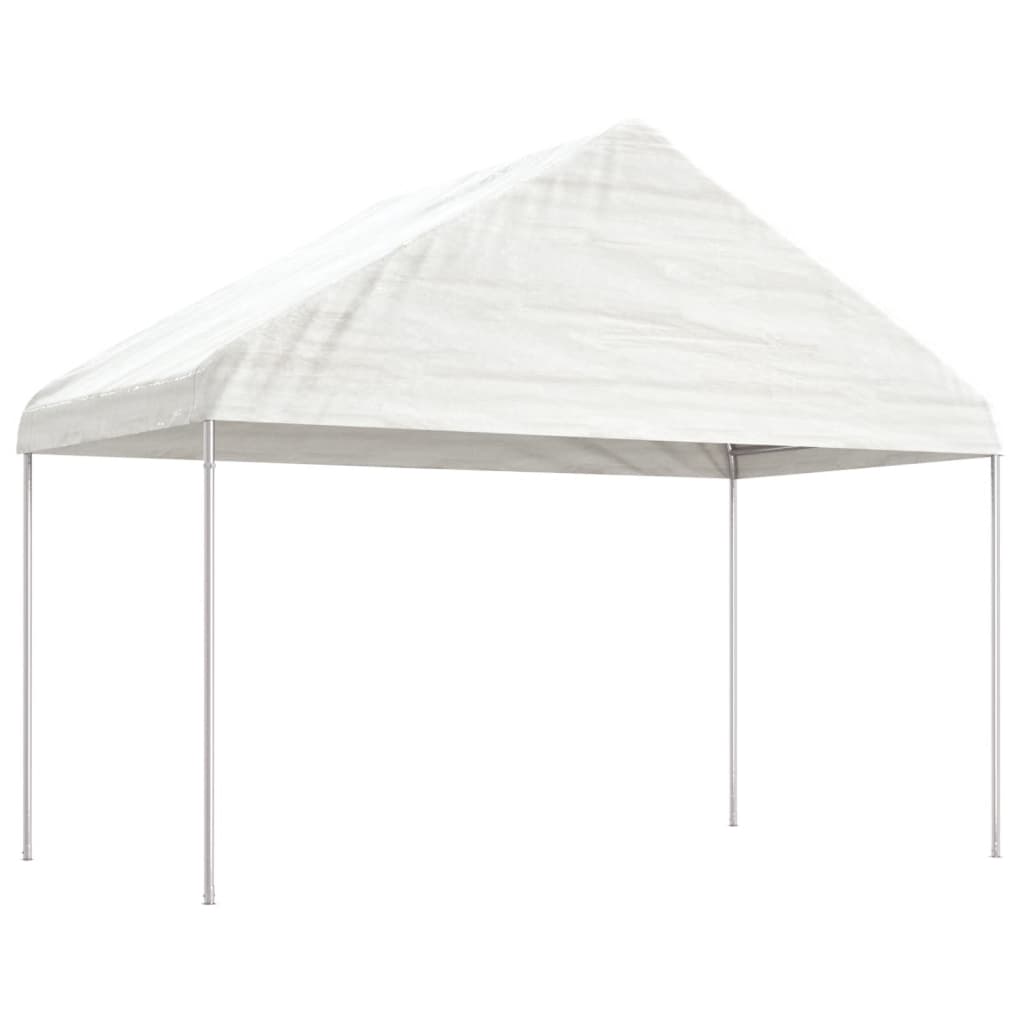 Gazebo con Tetto Bianco 4,46x4,08x3,22 m in Polietilene - homemem39