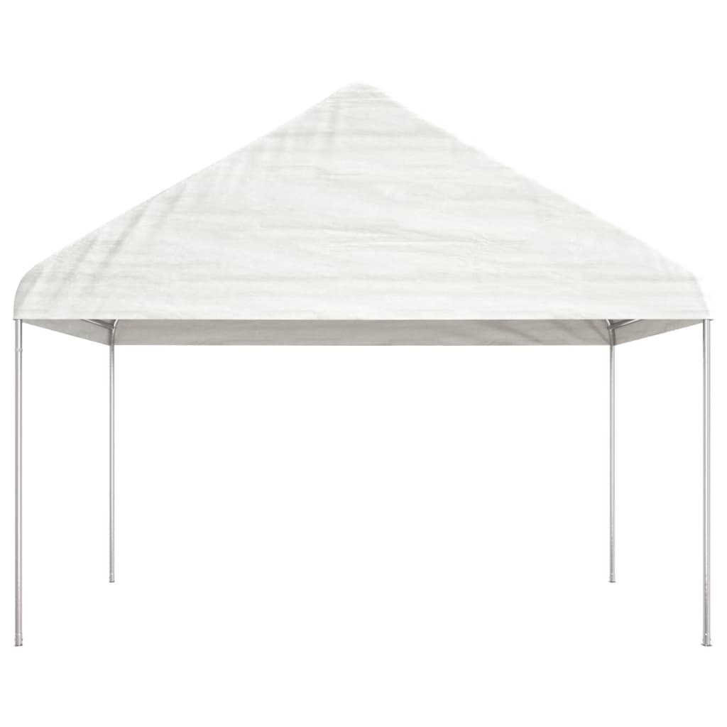 Gazebo con Tetto Bianco 4,46x4,08x3,22 m in Polietilene - homemem39