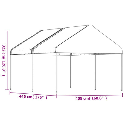 Gazebo con Tetto Bianco 4,46x4,08x3,22 m in Polietilene - homemem39