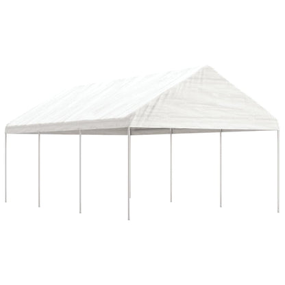 Gazebo con Tetto Bianco 6,69x4,08x3,22 m in Polietilene - homemem39