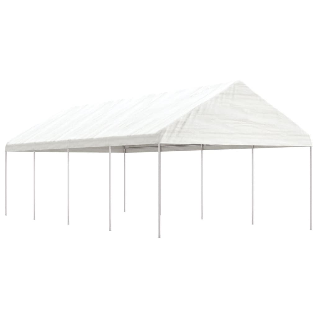 Gazebo con Tetto Bianco 8,92x4,08x3,22 m in Polietilene - homemem39