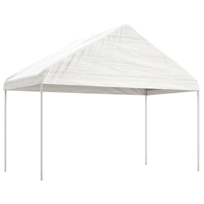 Gazebo con Tetto Bianco 8,92x4,08x3,22 m in Polietilene - homemem39