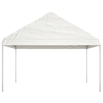 Gazebo con Tetto Bianco 11,15x4,08x3,22 m in Polietilene - homemem39