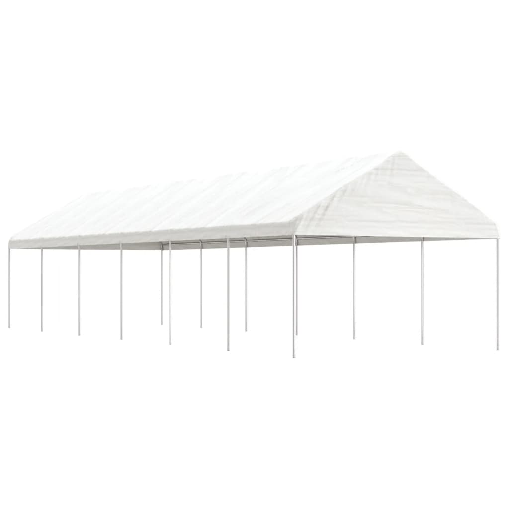 Gazebo con Tetto Bianco 13,38x4,08x3,22 m in Polietilene - homemem39