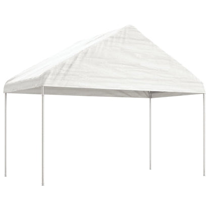 Gazebo con Tetto Bianco 13,38x4,08x3,22 m in Polietilene - homemem39