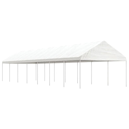 Gazebo con Tetto Bianco 15,61x4,08x3,22 m in Polietilene - homemem39