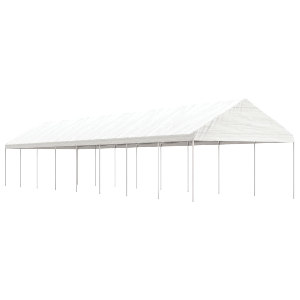 Gazebo con Tetto Bianco 17,84x4,08x3,22 m in Polietilene - homemem39