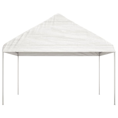 Gazebo con Tetto Bianco 17,84x4,08x3,22 m in Polietilene - homemem39