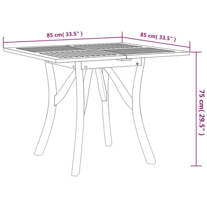 Tavolo da Giardino 85x85x75 cm Legno Massello di Acacia - homemem39