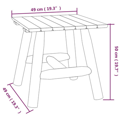 Tavolino 49x49x50 cm in Legno Massello di Abete Rosso - homemem39