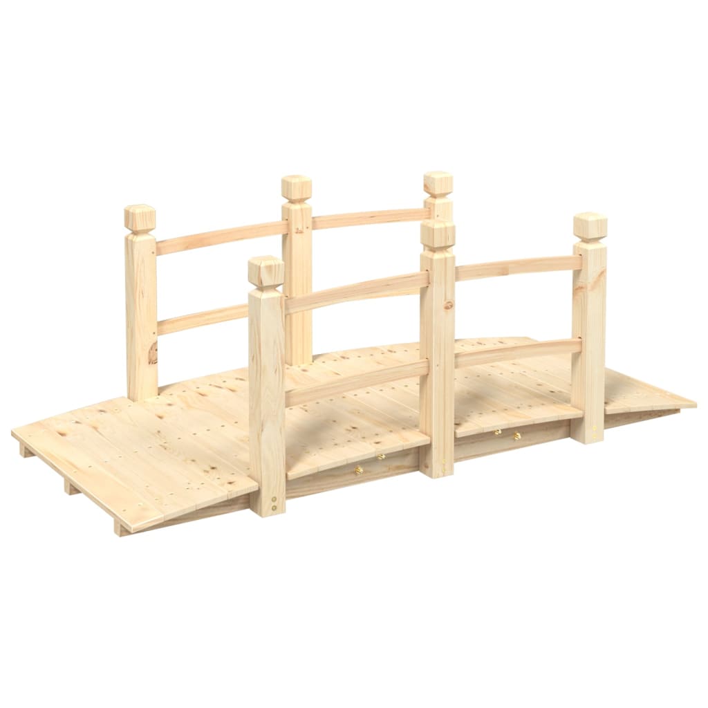 Ponte Giardino Ringhiere 150x67x56cm Legno Massello Abete Rosso - homemem39