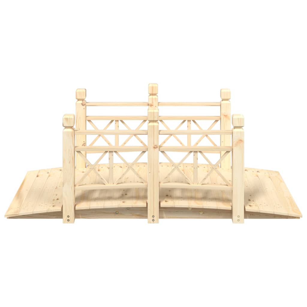 Ponte Giardino Ringhiere 150x67x56cm Legno Massello Abete Rosso - homemem39