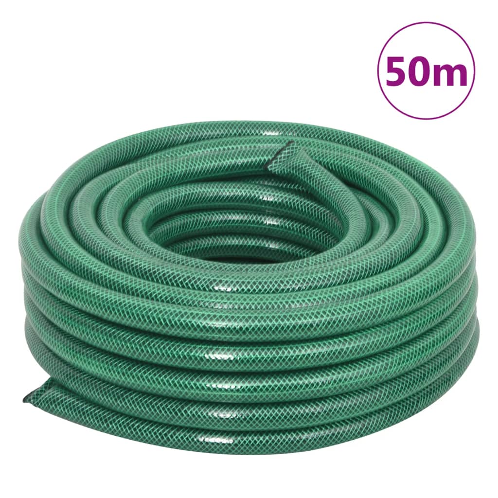 Set Tubo da Giardino con Raccordi Verde 0,9" 50 m in PVC - homemem39