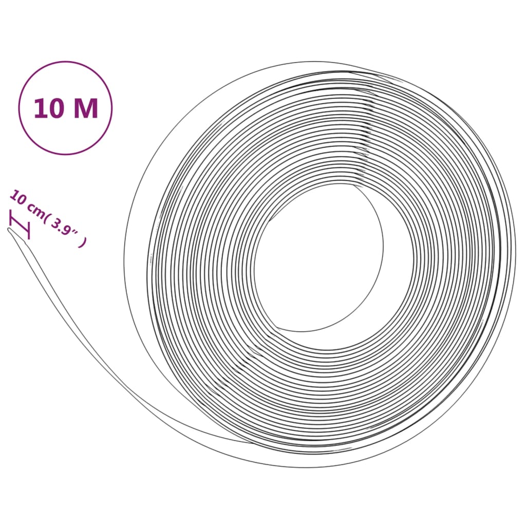 Bordature da Giardino 2 pz Grigie 10 m 10 cm in Polietilene - homemem39