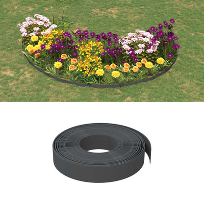 Bordature da Giardino 3 pz Grigie 10 m 10 cm in Polietilene - homemem39