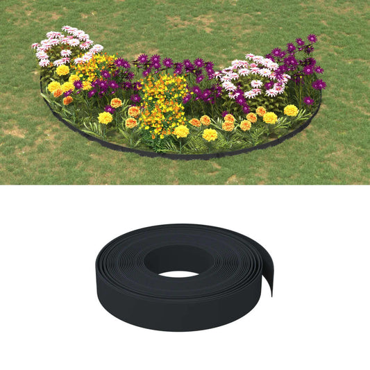 Bordature da Giardino 2 pz Nere 10 m 10 cm in Polietilene - homemem39