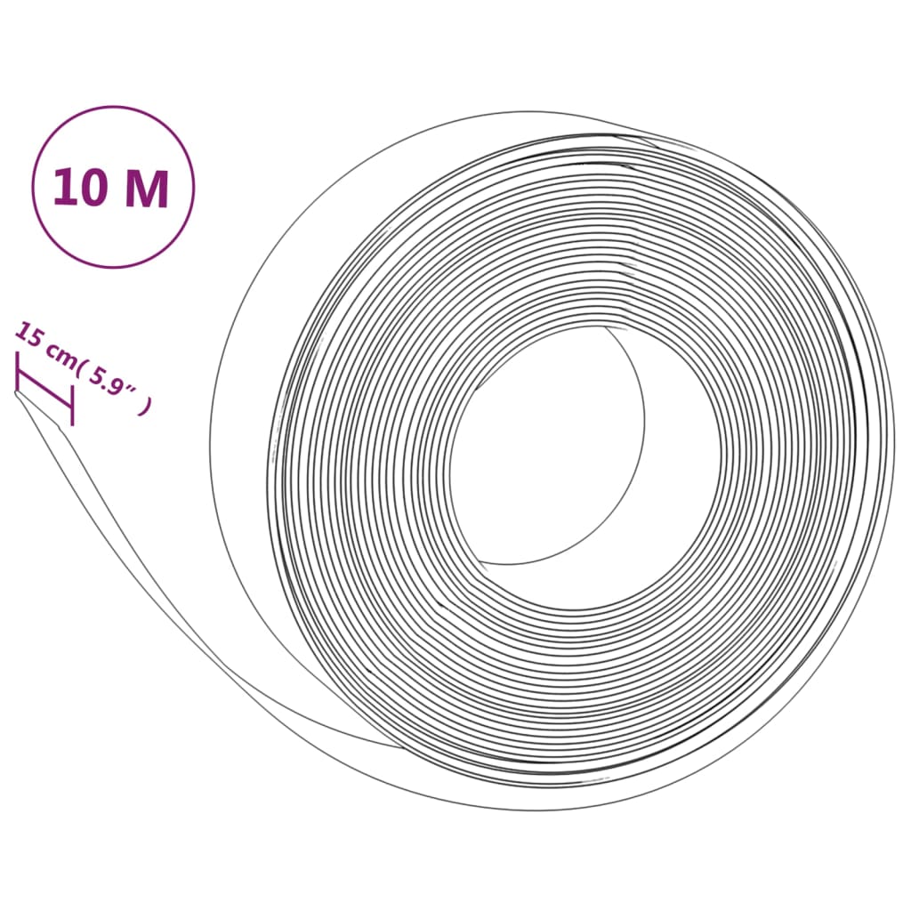 Bordature da Giardino 3 pz Grigie 10 m 15 cm in Polietilene - homemem39