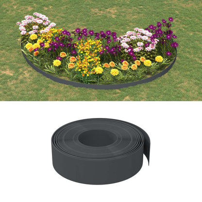 Bordature da Giardino 3 pz Grigie 10 m 15 cm in Polietilene - homemem39