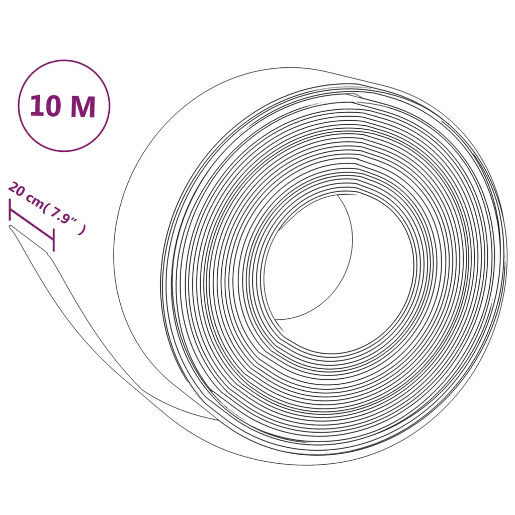 Bordature da Giardino 2 pz Nere 10 m 20 cm in Polietilene - homemem39