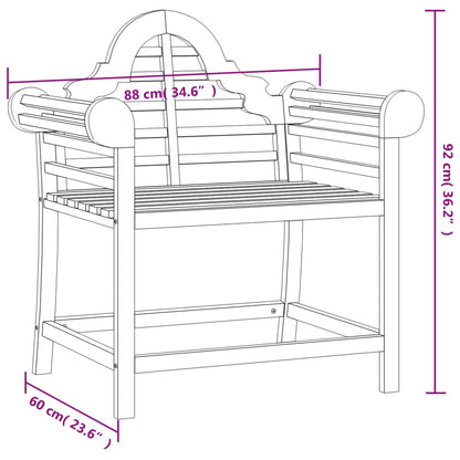 Sedia da Giardino 88x60x92 cm in Legno Massello di Teak - homemem39