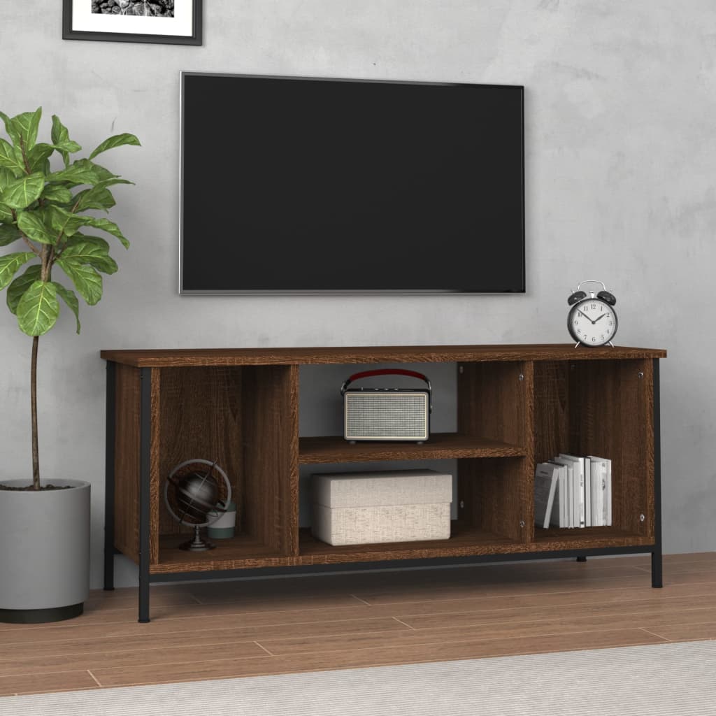 Mobile TV Rovere Marrone 102x35x45 cm in Legno Multistrato - homemem39