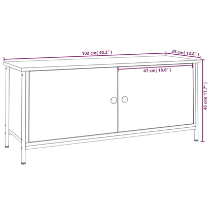 Mobile TV con Ante Grigio Sonoma 102x35x45 cm Legno Multistrato - homemem39