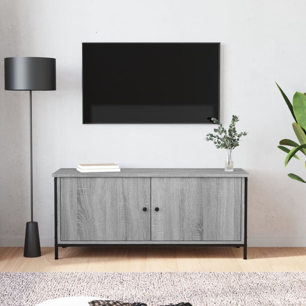 Mobile TV con Ante Grigio Sonoma 102x35x45 cm Legno Multistrato - homemem39