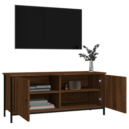 Mobile TV con Ante Rovere Marrone 102x35x45cm Legno Multistrato - homemem39