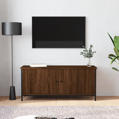 Mobile TV con Ante Rovere Marrone 102x35x45cm Legno Multistrato - homemem39