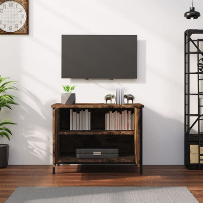 Mobile TV con Ante Rovere Fumo 60x35x45 cm in Legno Multistrato - homemem39