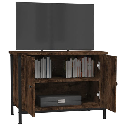 Mobile TV con Ante Rovere Fumo 60x35x45 cm in Legno Multistrato - homemem39