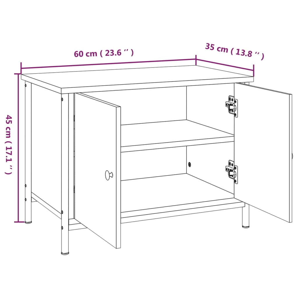 Mobile TV con Ante Grigio Sonoma 60x35x45 cm Legno Multistrato - homemem39