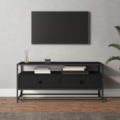 Mobile Porta TV Nero 100x35x45 cm in Legno Multistrato - homemem39