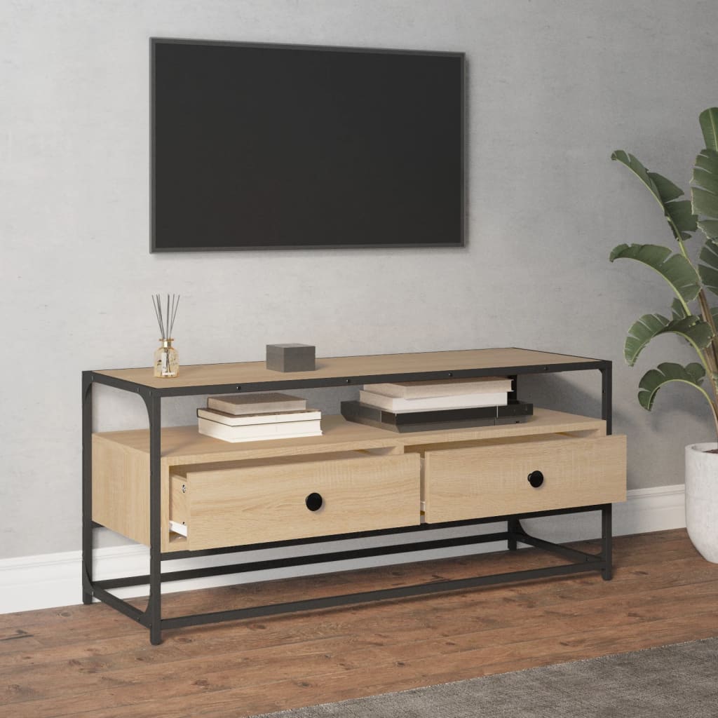 Mobile Porta TV Rovere Sonoma 100x35x45 cm in Legno Multistrato - homemem39