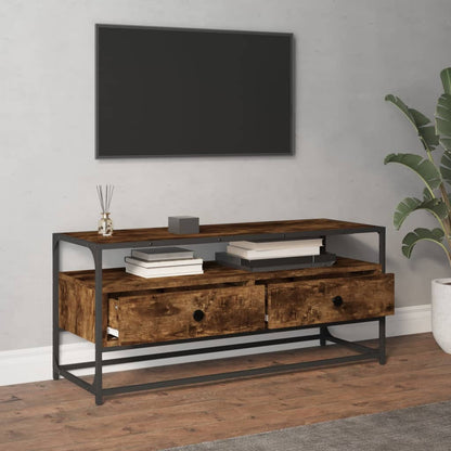 Mobile Porta TV Rovere Fumo 100x35x45 cm in Legno Multistrato - homemem39