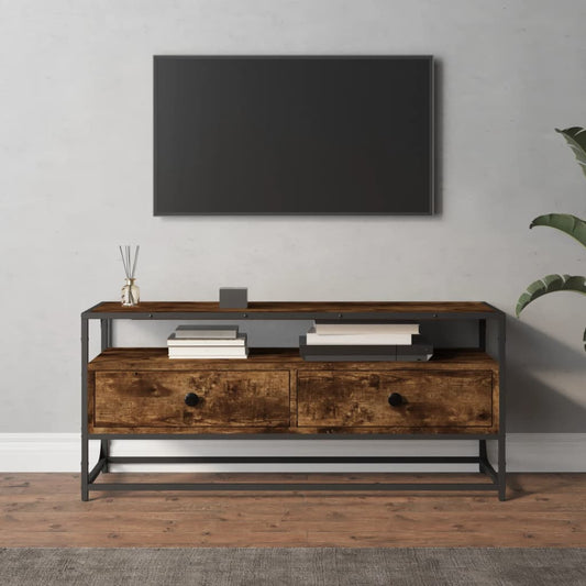 Mobile Porta TV Rovere Fumo 100x35x45 cm in Legno Multistrato - homemem39